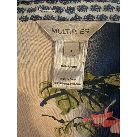 Multiples Floral Kimono Jacket, Open Front, 3/4 Sleeves, Lightweight Large - Picture 6 of 6